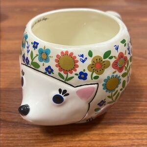 Natural Life Harriet The Hedgehog Mug Floral Boho NWT